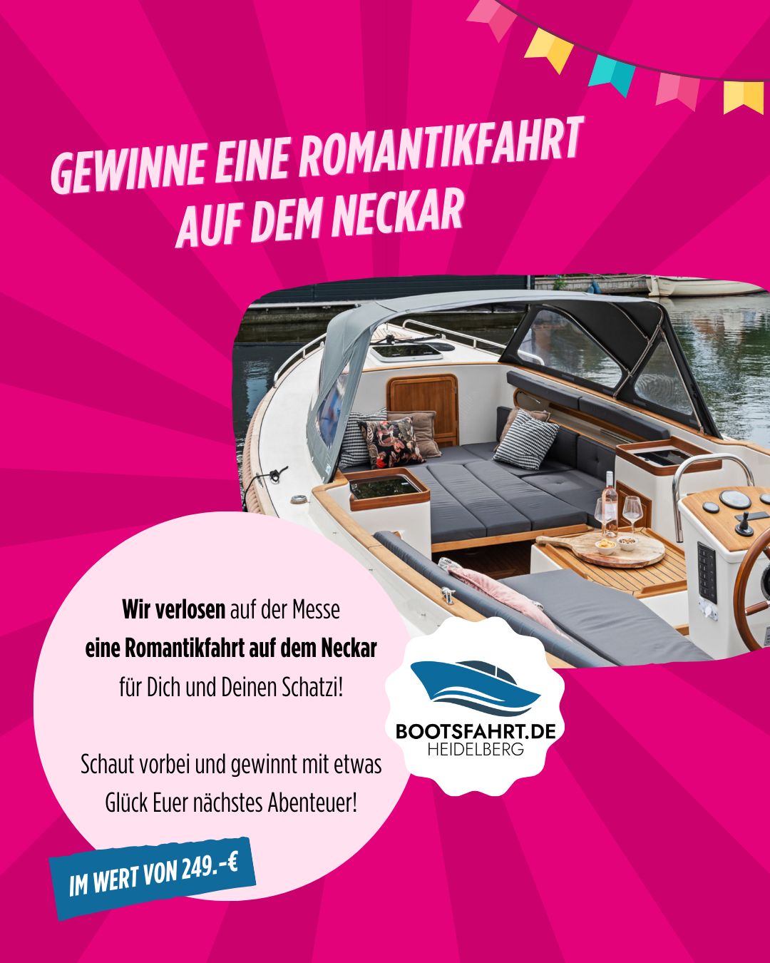 Auf der Hochzeitsmesse Hockenheim verlosen wir eine Romantikfahrt für zwei.