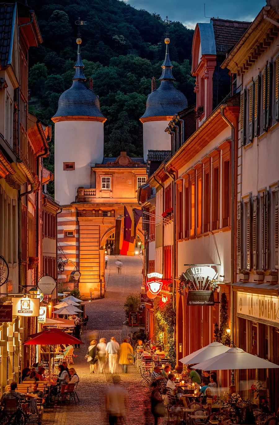 Steingasse und Alte Brücke bei Nacht Bild 2017